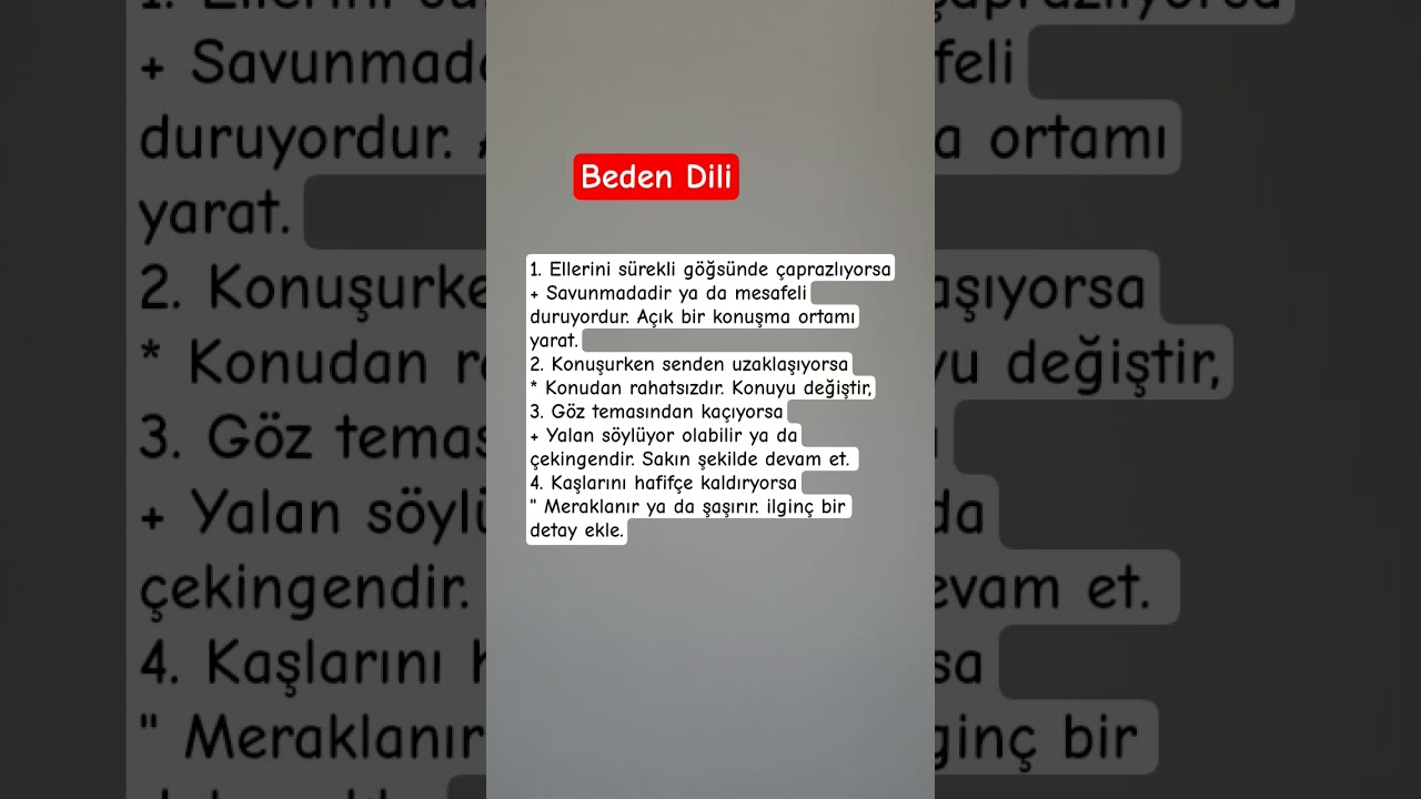 Karşındakinin beden dili 