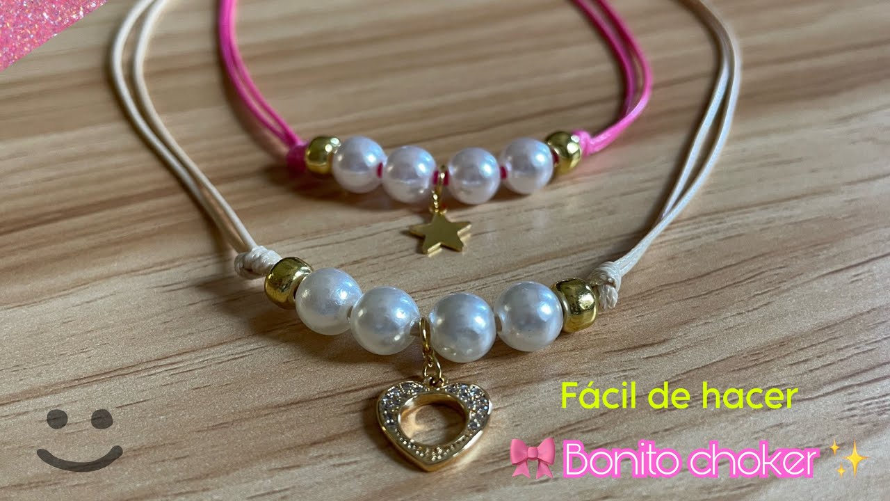 Aprende a realizar este bonito choker con hilo encerado🌸✨🎀🧸