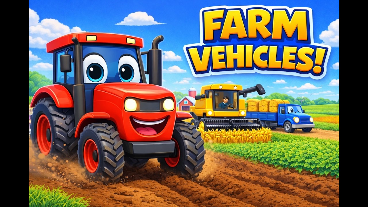 Сельскохозяйственная техника для детей 🚜 Трактор, комбайн, грузовик и многое другое | Детская пес...