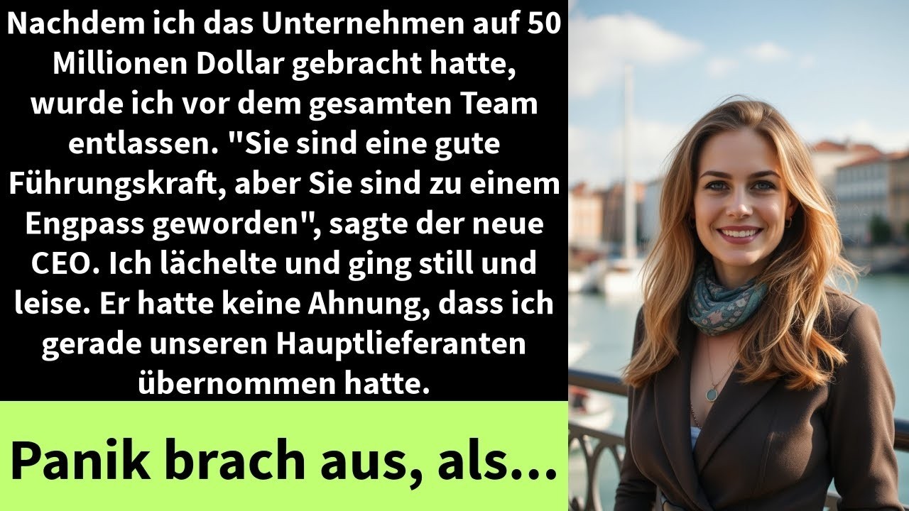 Nachdem ich das Unternehmen auf 50 Millionen Dollar gebracht hatte, wurde ich vor dem gesamten Te
