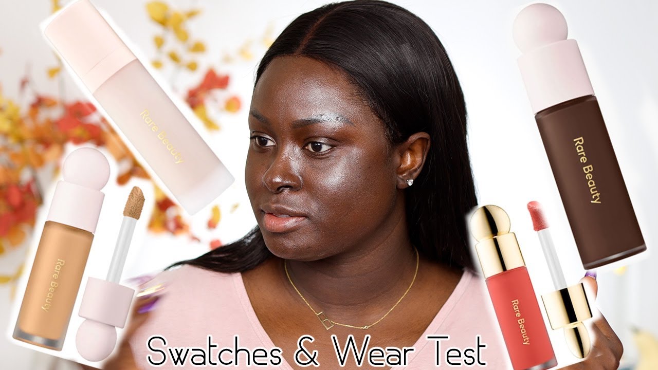 RARE BEAUTY BY Selena Gomez| SWATCHES AND FULL FACE | Why Do I look Like Tin Man? | Ohemaa