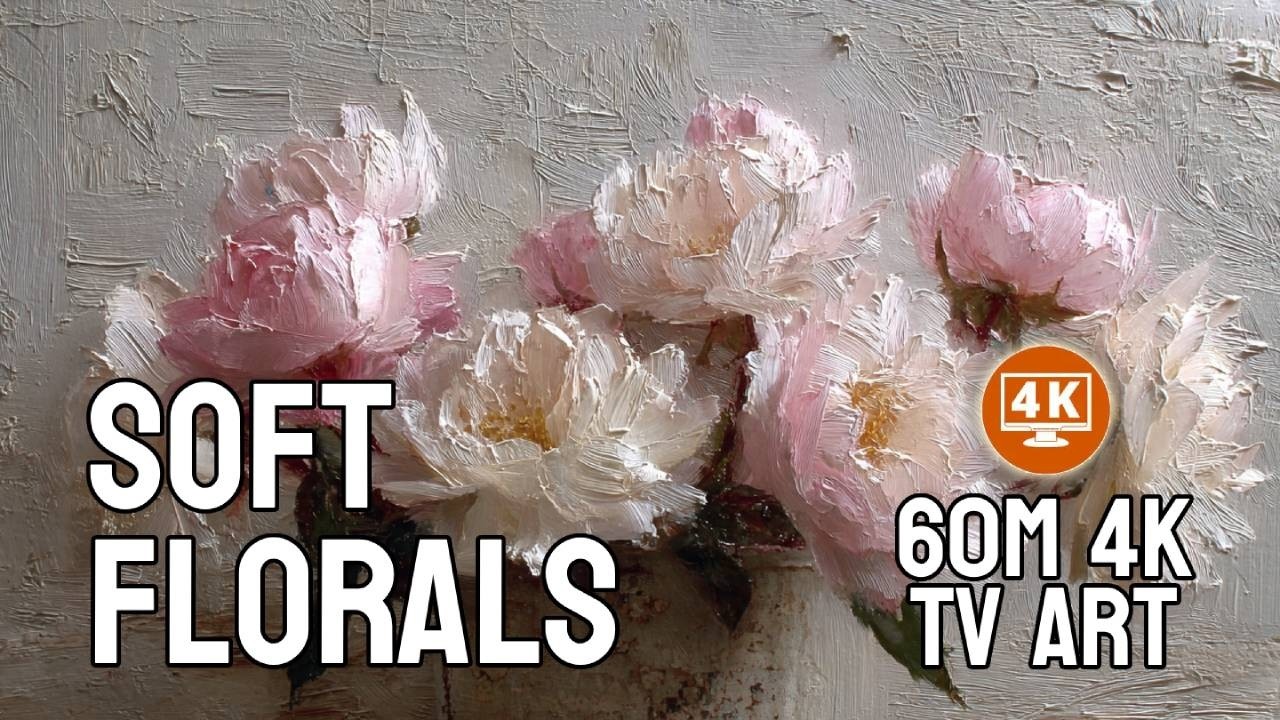 Soft Floral Oil Paintings | 1 Hour | 4K TV Art Botanical Gallery Loop