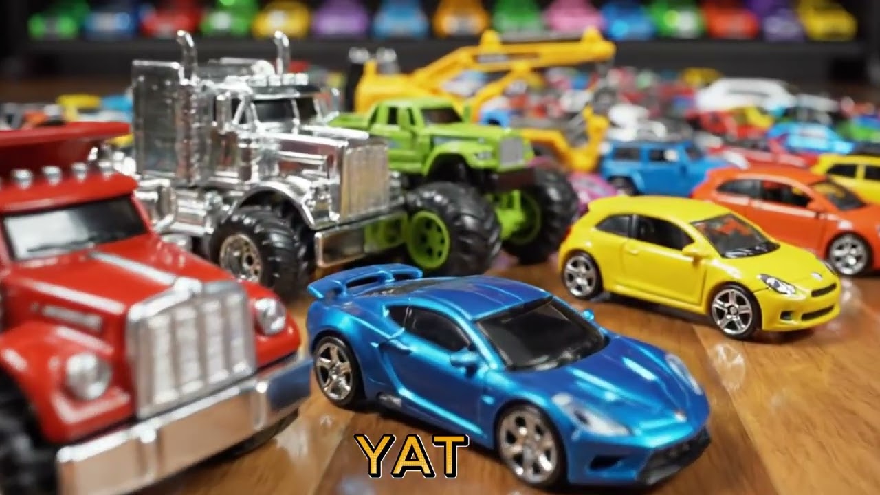“A large collection of die‑cast semi trucks and car