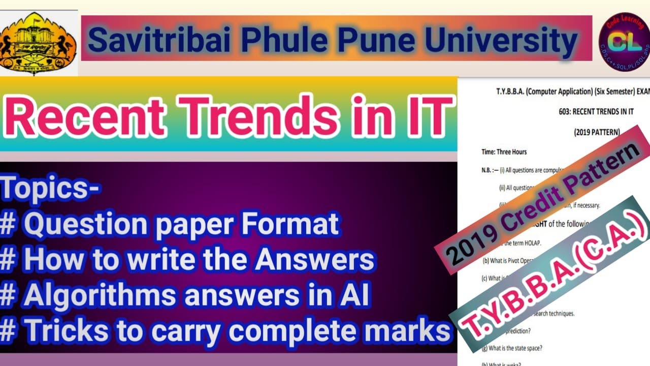 Recent Trends In IT University Question Paper Format |SPPU Question Paper Format of RTIT |TYBBA(CA)