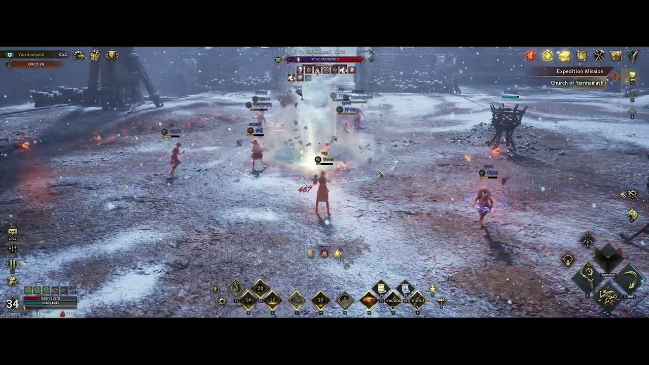 LEGEND OF YMIR FIRST RAID YARNHAMASH 33LVL 15PEOPLE