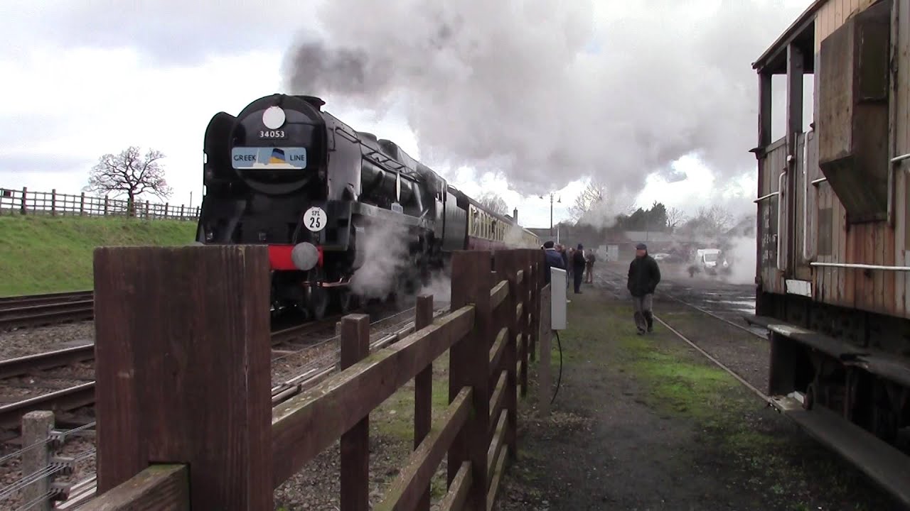 34053 Sir Keith Park with first train of the day at G.C.R winter gala 29.1.16