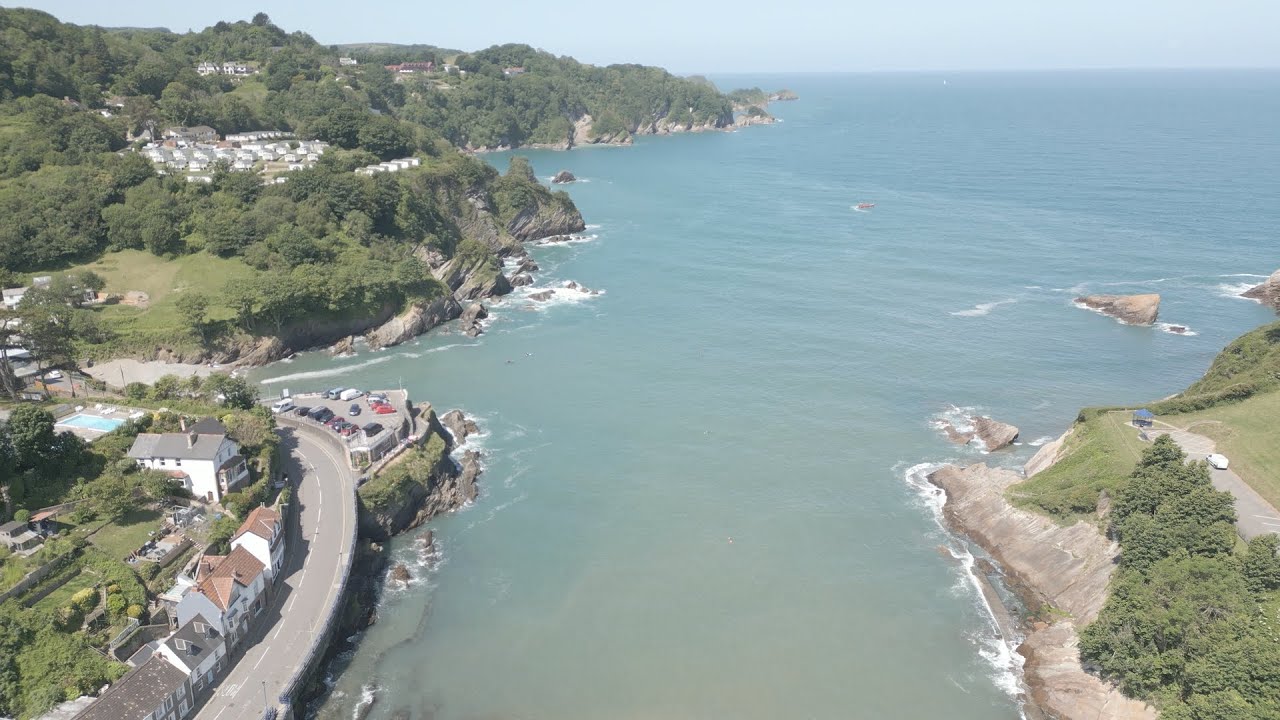 Combe Martin - An aerial tour around its harbour
