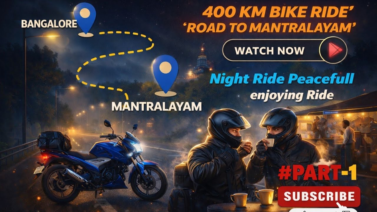Mantralayam Trip Vlog | 400KM Ride, Roads & Devotion PART-1 #kannadavlog #theventurevibevlog