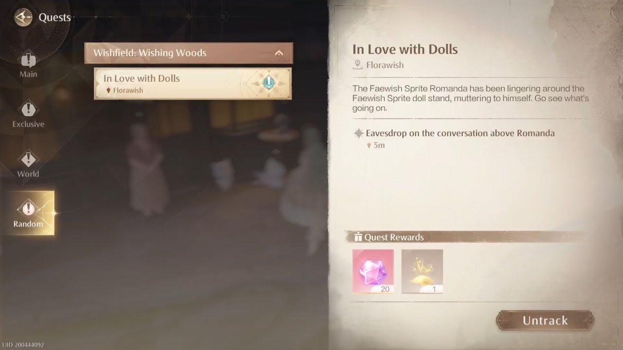 Infinity Nikki In Love with Dolls Quest Romanda and Faewish Sprite Doll