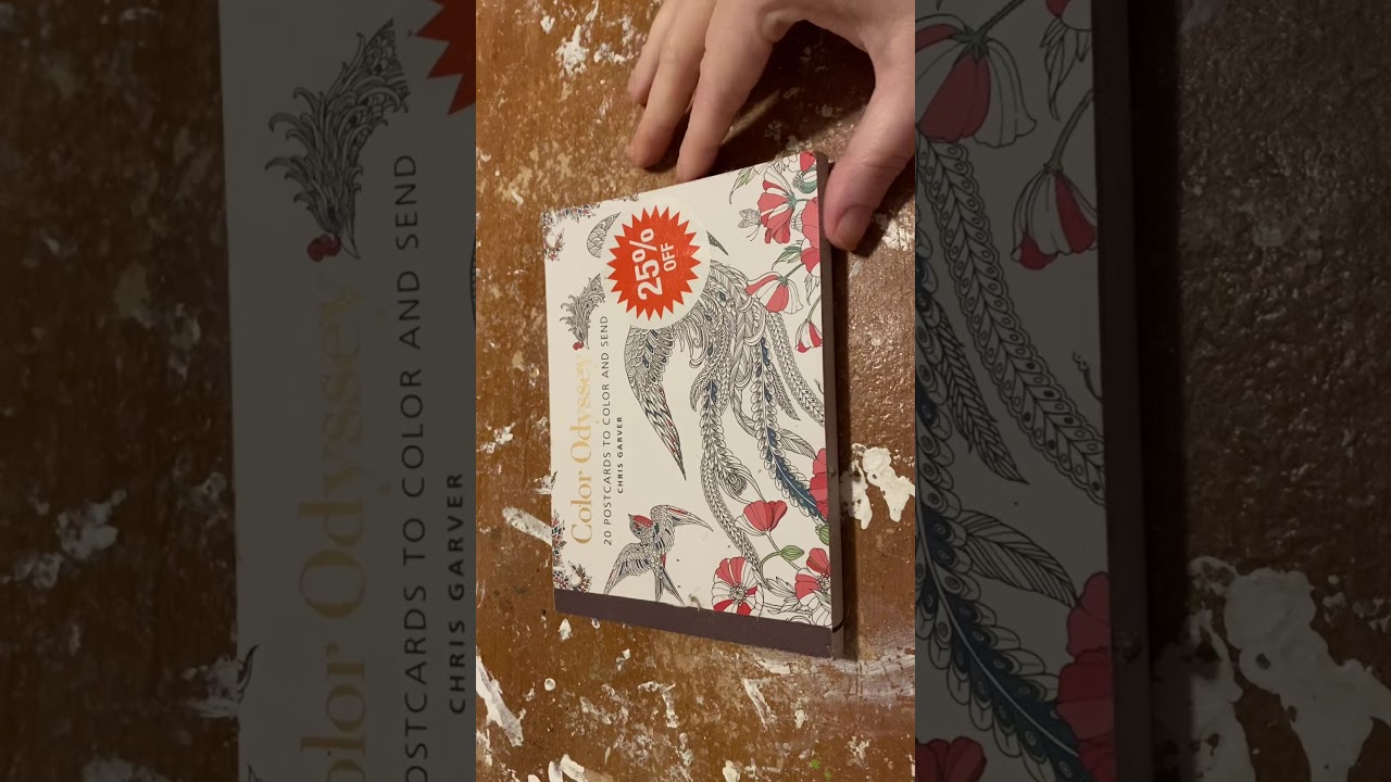 20 postcards to color and send color odyssey by Chris garver flip through