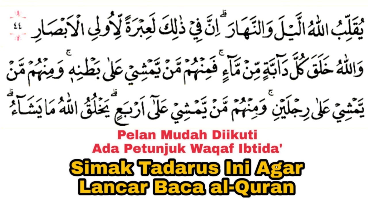 Tadarus Surat An-Nur Ayat 44-64 Ada Tanda Warna Panjang & Dengung Agar Lancar Baca al-Quran