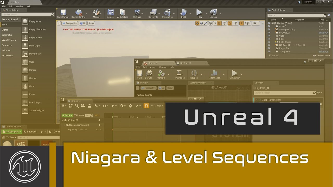 UE4 - Niagara and Level Sequences
