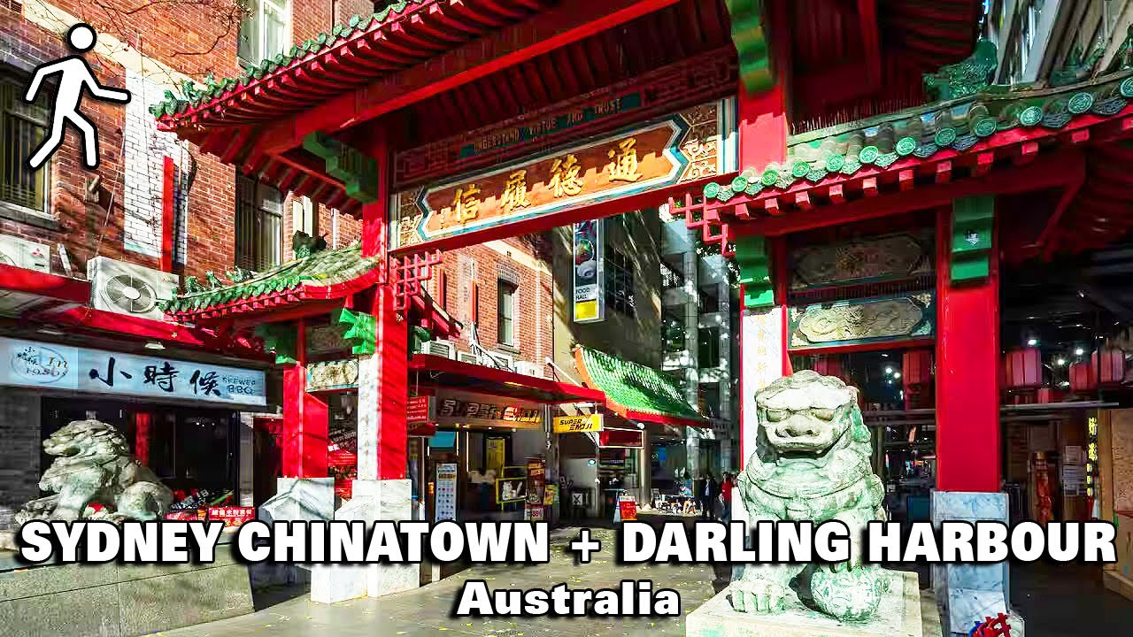 SYDNEY CHINATOWN and DARLING HARBOUR | Vibrant Streets & Scenic Views | 4K 🚶‍➡️