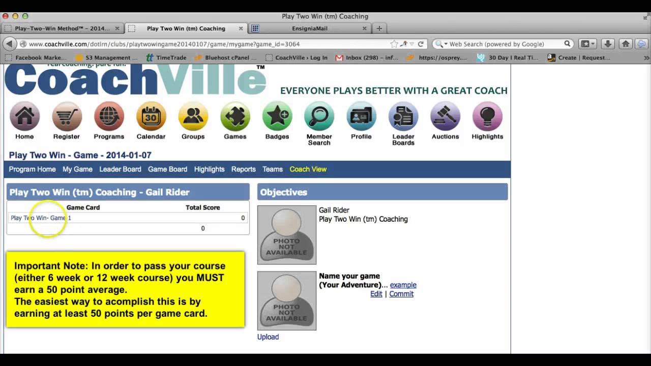 CoachVille-Getting Started with your Course & Game