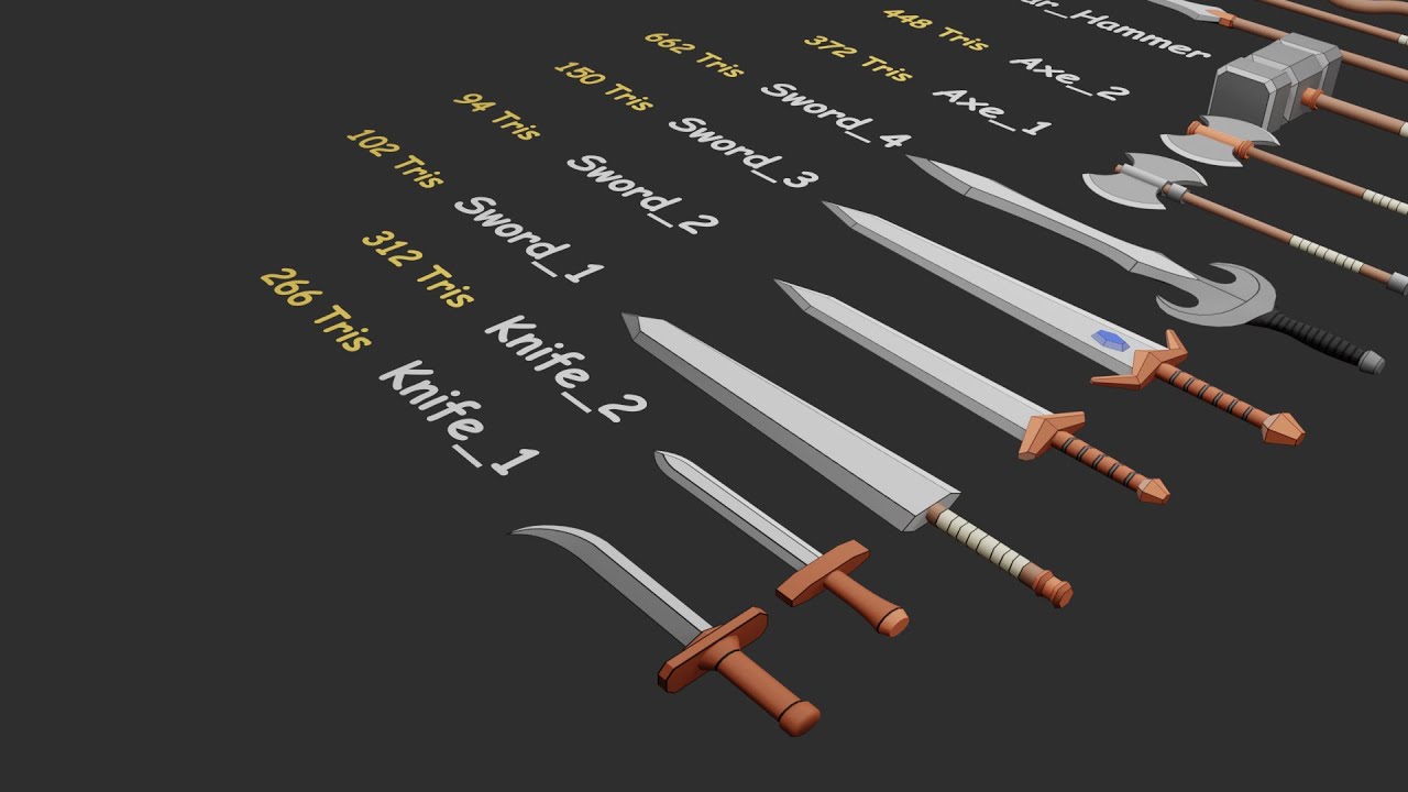 Stylized Melee Weapons Pack - Low-Poly 3D Models