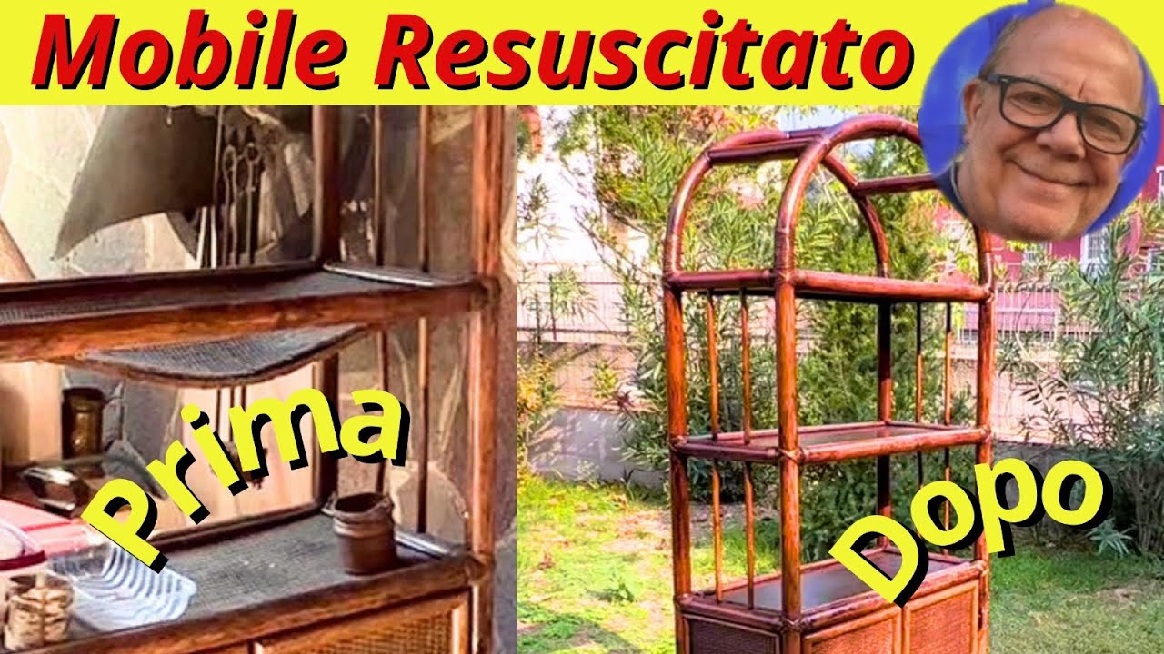 Restauro mobile in Bamboo rovinato #verniciarelegno #ripararelegno #rinnovarelegno
