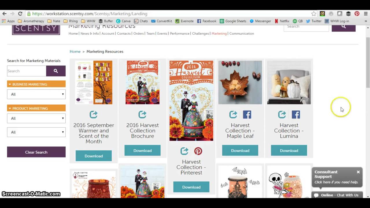 How to Use the Scentsy Workstation Marketing Tab