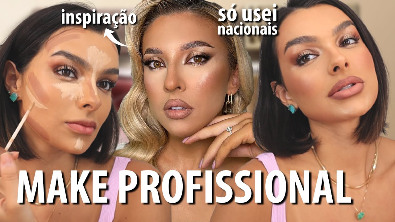 COMO FAZER MAKE *PROFISSIONAL* EM CASA | PRODUTOS NACIONAIS