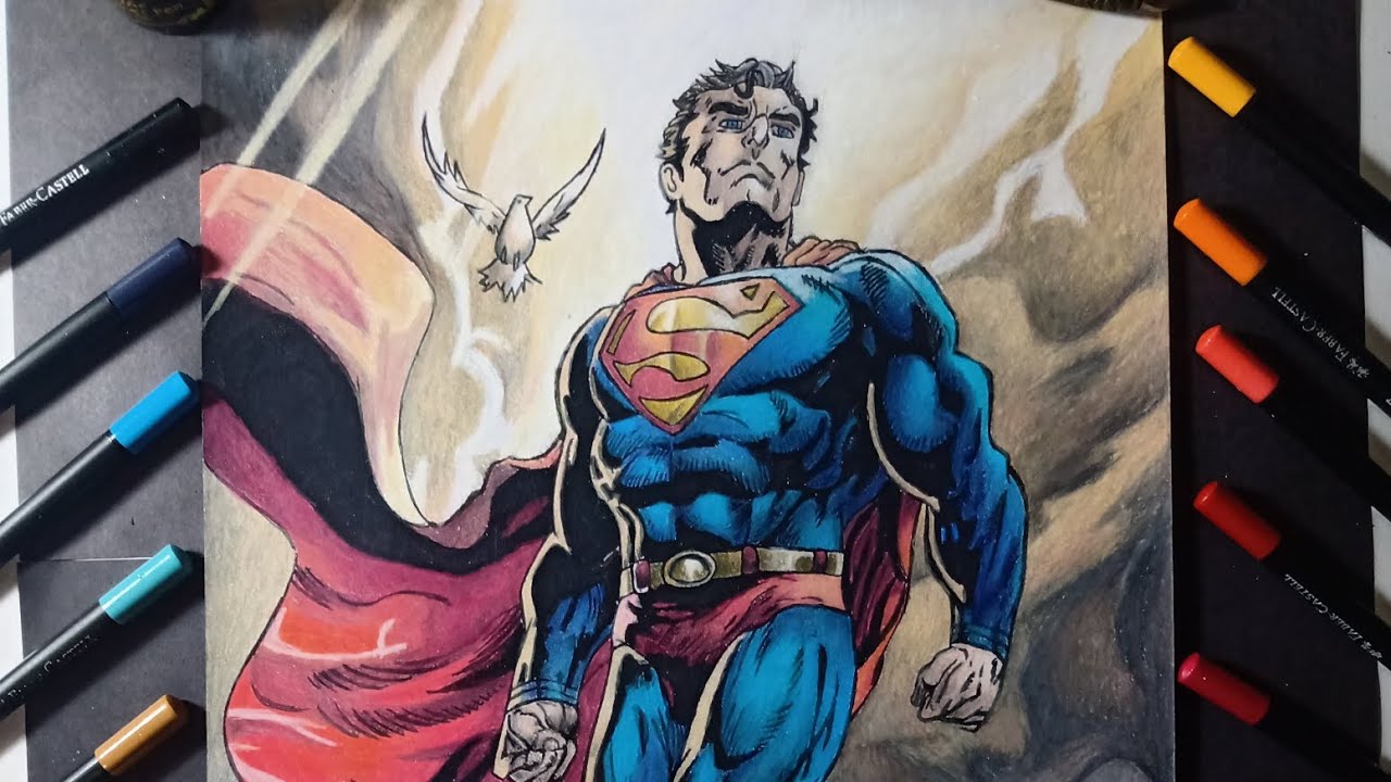 Superman: a esperança brilha nas trevas Speed drawing.