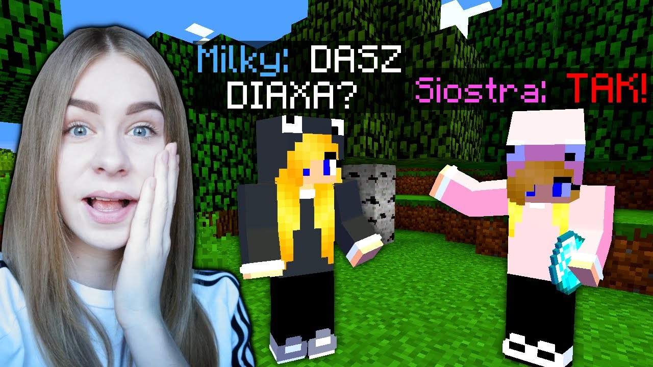MŁODSZA SIOSTRA m&oacute;wi TAK przez 24h w Minecraft!