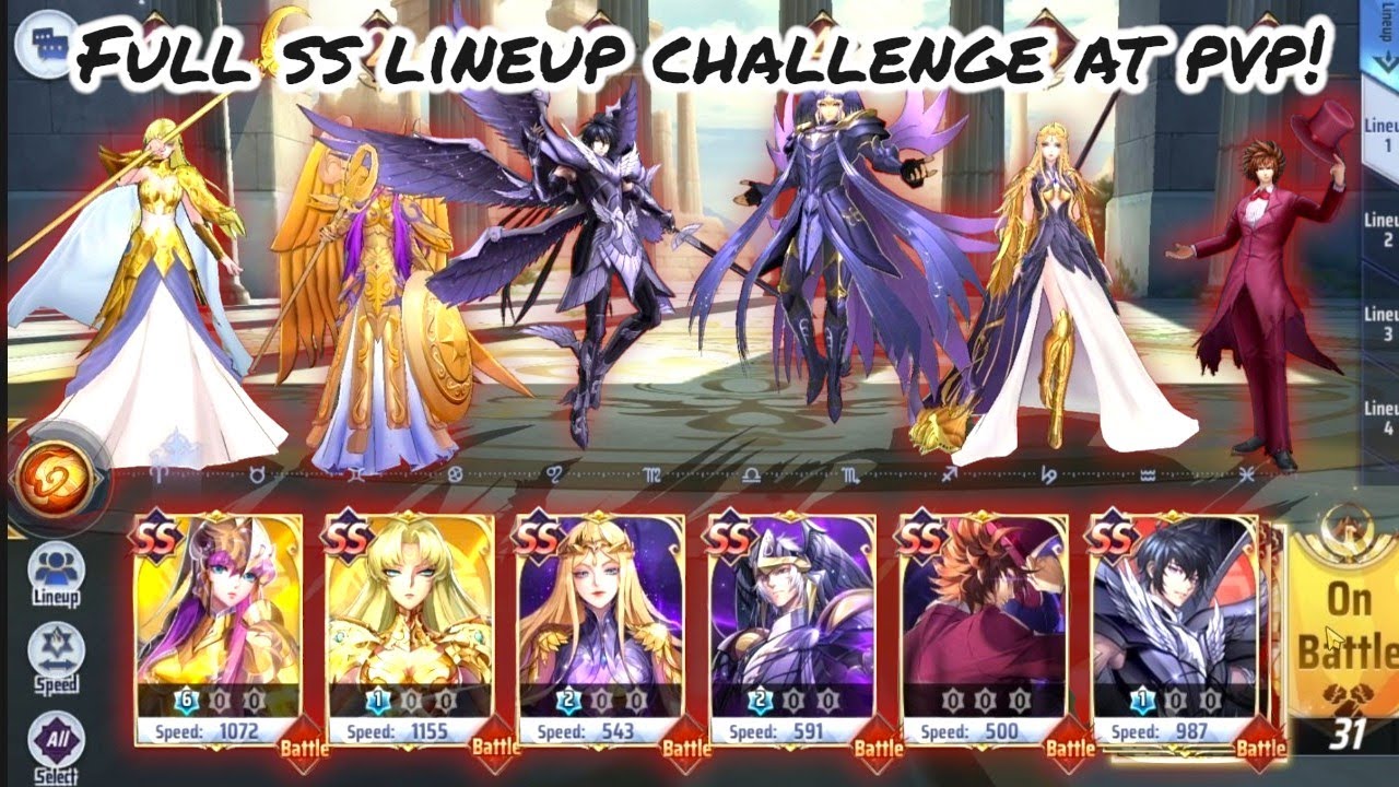 Saint Seiya: Awakening (KOTZ) - Full SS Lineup Challenge at PvP!