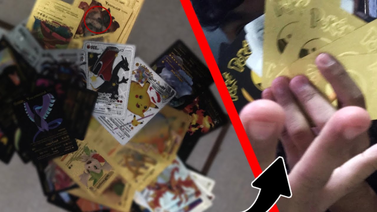 Compre Cartas de Pokémon DORADAS Y PLATEADAS de AliExpress