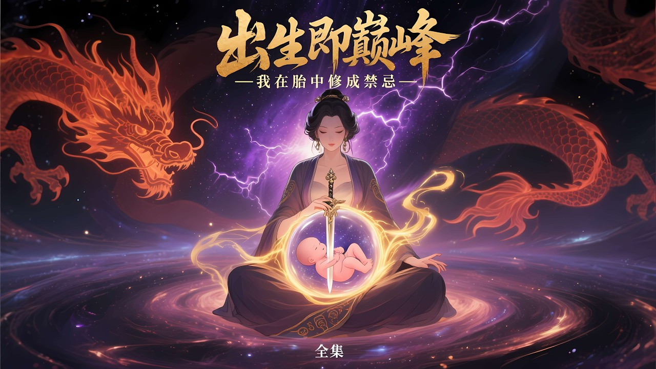一口气看完《出生即巅峰，我在胎中修成禁忌》全集，胎穿觉醒反哺系统，助母修行即可十倍返还。血脉、悟性、异骨不断升级，火龙化祖龙，剑骨铸无敌。母亲一路起飞，他在胎中疯狂变强。等到降世之时，已然举世无敌。
