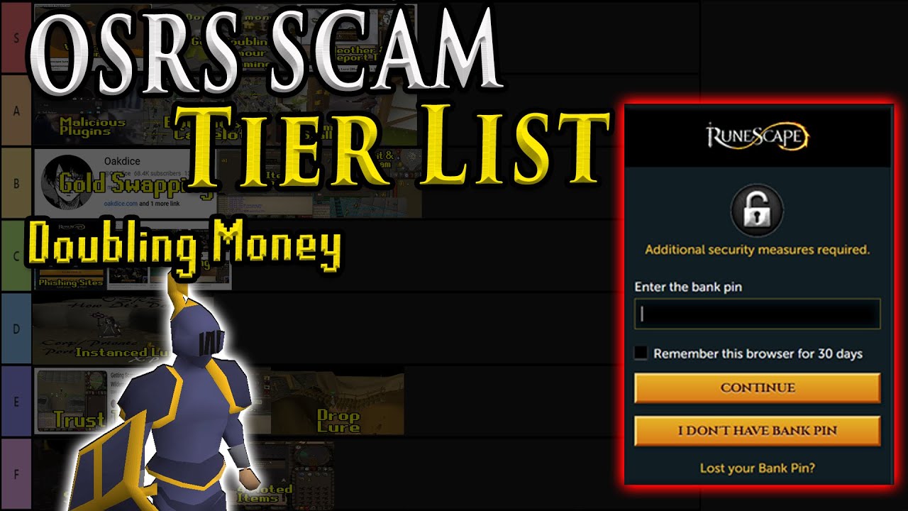 Scam Tier list for Oldschool Runescape