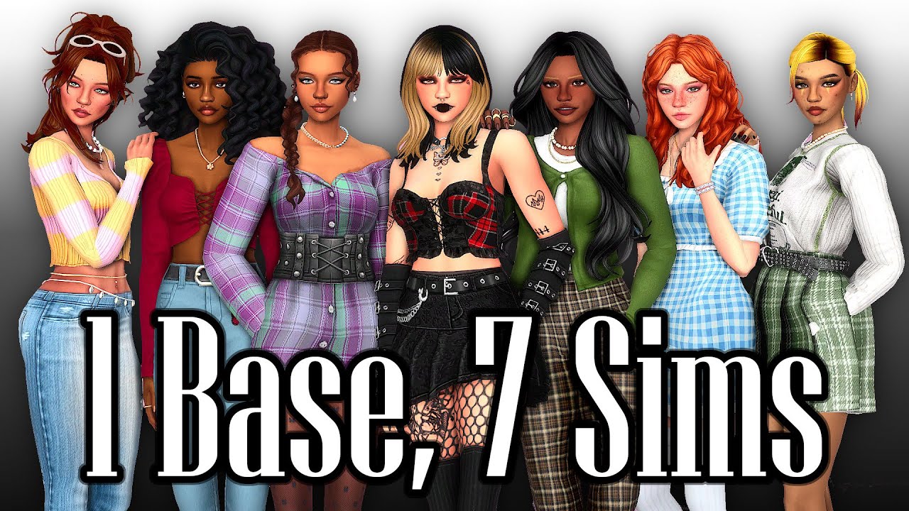 1 Base, 7 Sims ✨🖌️ | The Sims 4: Create A Sim