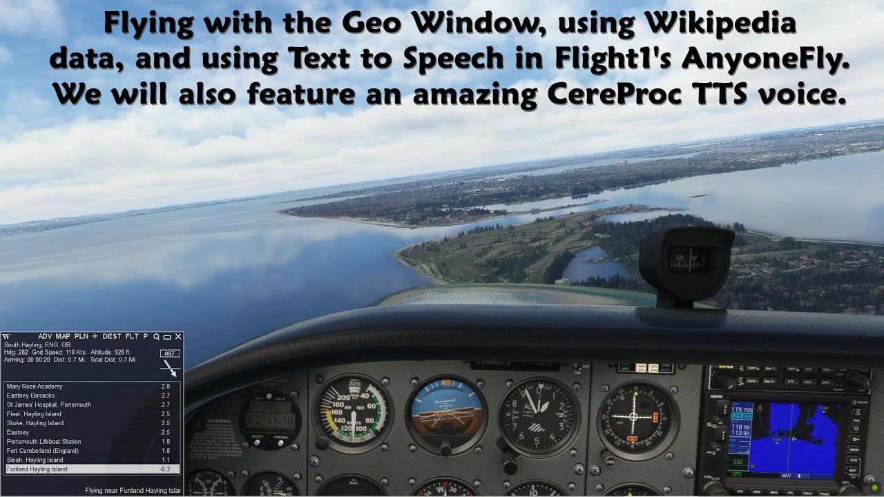 Flight1's AnyoneFly - The Geo Window, using Wikipedia data, and setting up Text to Speech