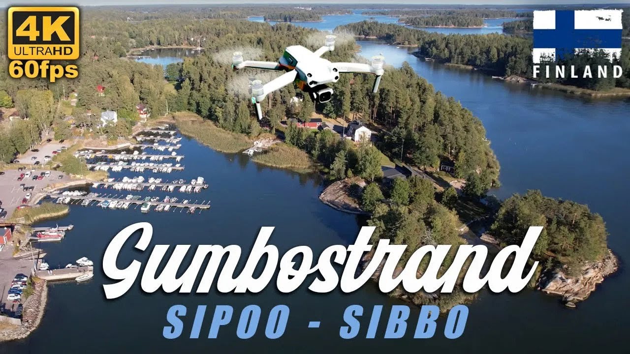 GUMBOSTRAND SIPOO 🚁 Drone maisema upeaan pieneen Suomenlahden saaristo kyl&auml;&auml;n. 4K resolution 🇫🇮Suomi