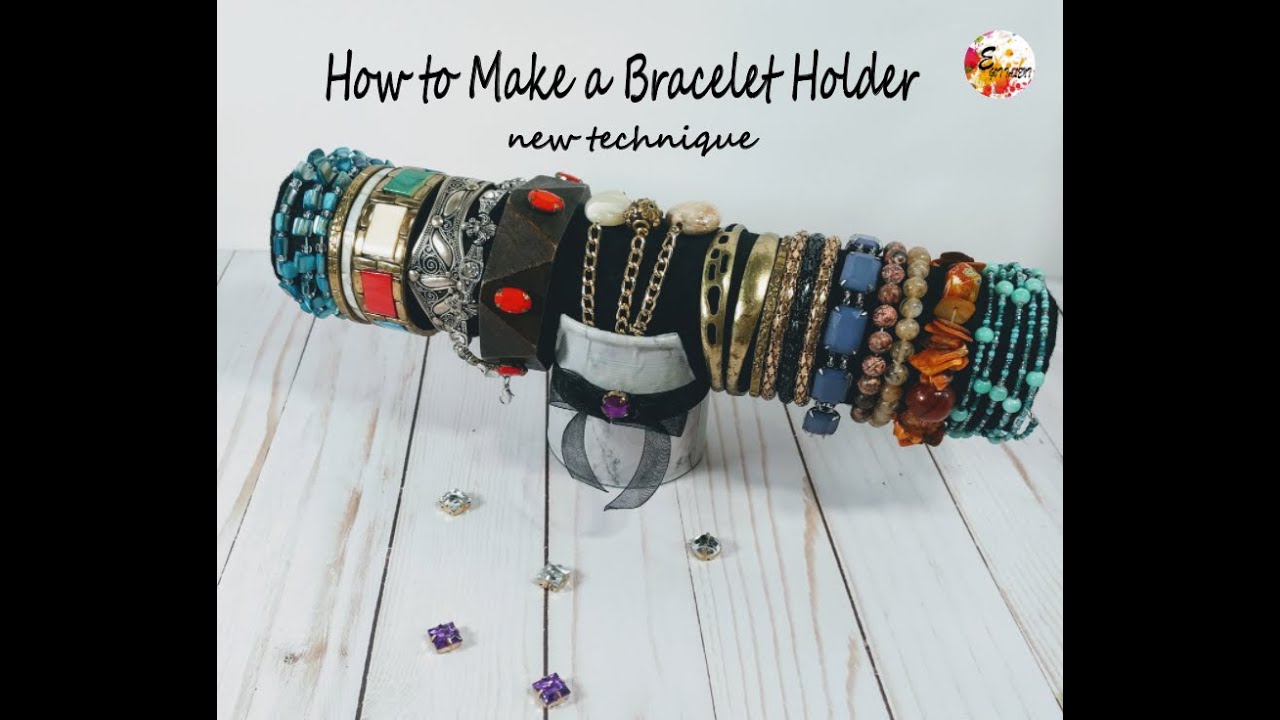 DIY: How to Make a Bracelet Holder out of Pringles Cane and Paper Towel Roll / New Technique!