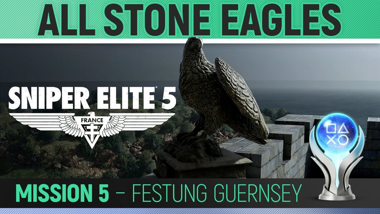 Sniper Elite 5 - Mission 5 - All Stone Eagle Locations 🏆 Festung Guernsey