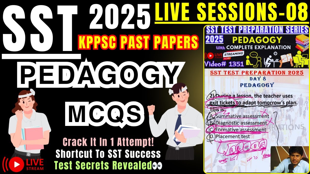 SST Test Preparation 2025 | Live Series | 40% Non-Subject Portion | Pedagogy MCQs-10 | KPPSC