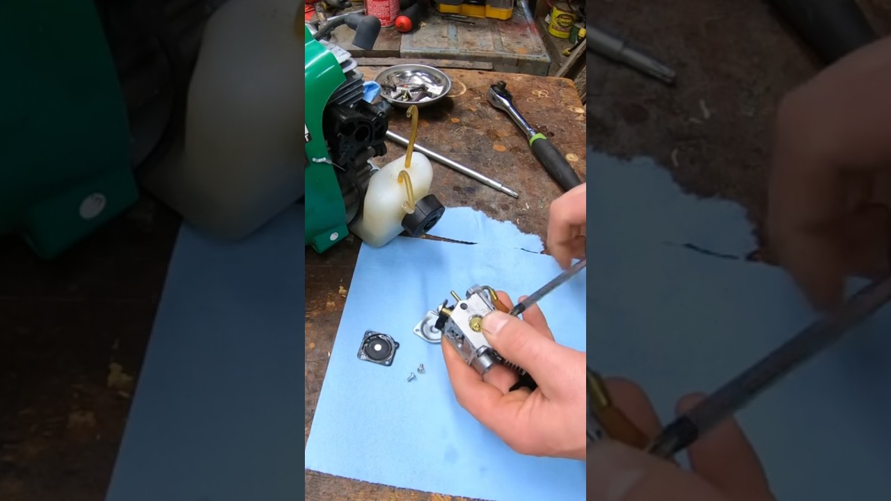 Газонокосилка, триммер для травы, глохнет, не заводится? Давайте почистим карбюратор.