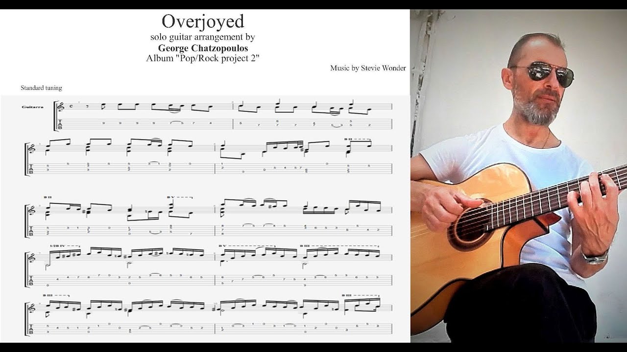 Overjoyed - Stevie Wonder fingerstyle guitar - score / tab available - loops mix George Chatzopoulos