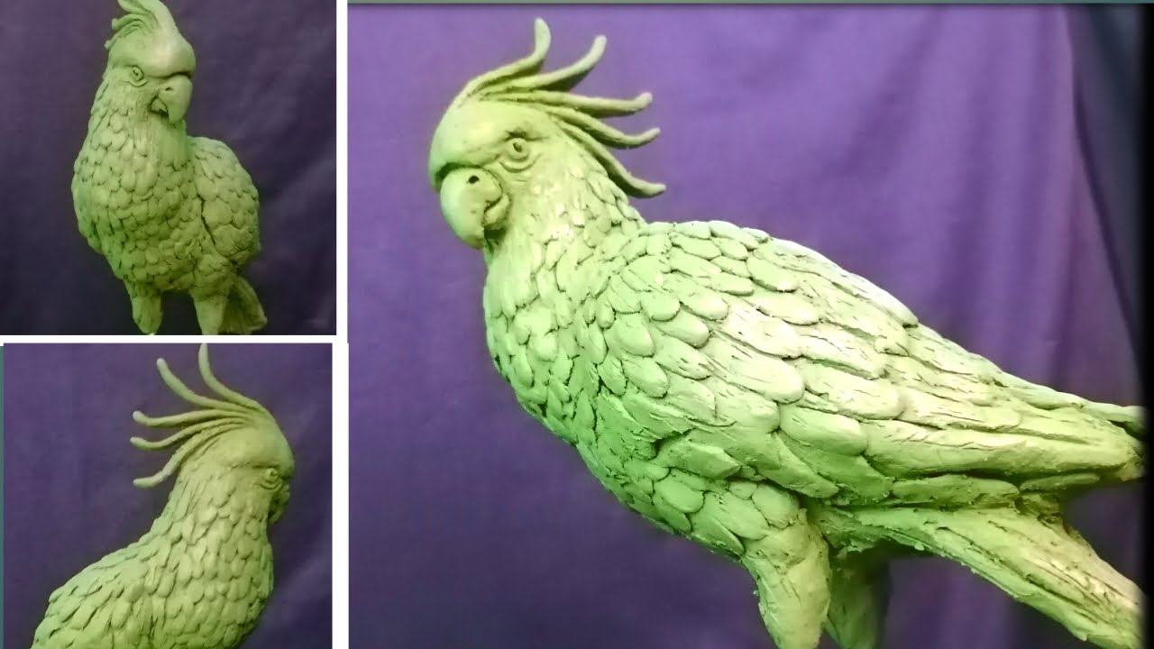 How to make clay parrot | Clay modelling bird | clay art | animal sculpture tutorial | macaw sculpt