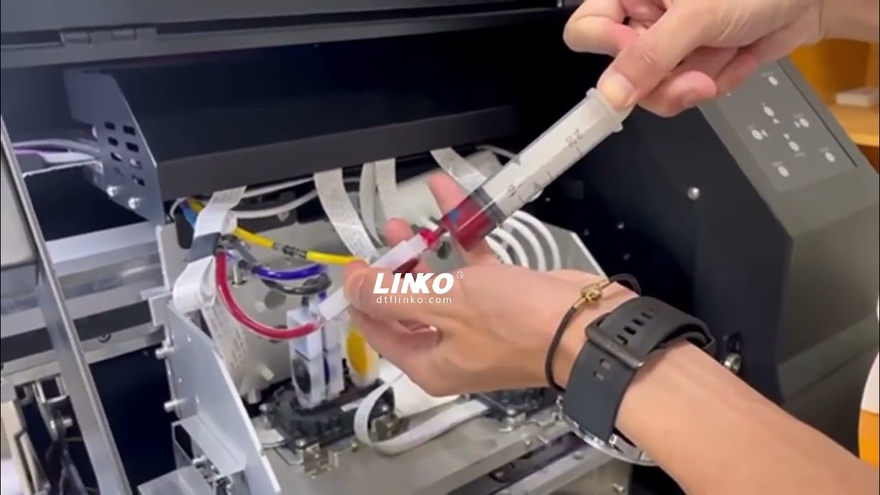 LINKO DTF Printer | How to Remove Bubbles in Ink TubeInk System |  Technical Support 