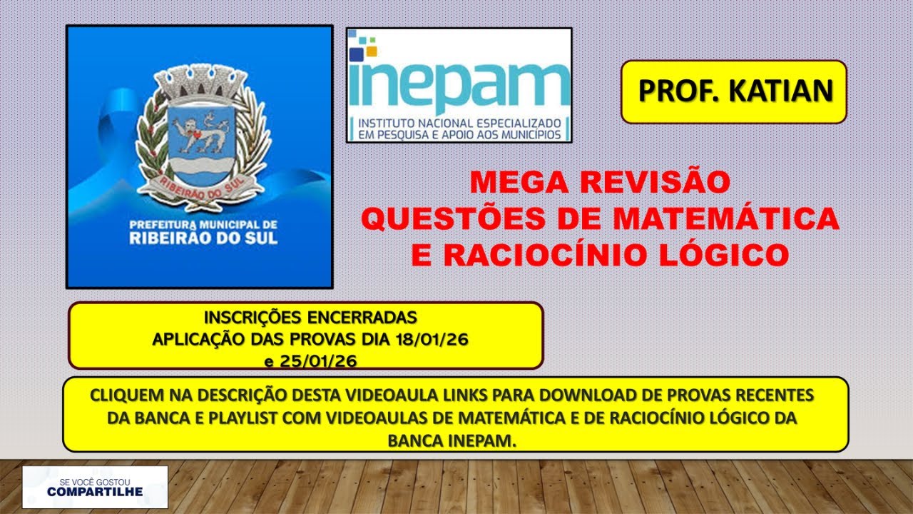 Mega Revisão - CONCURSO RIBEIRÃO DO SUL/SP - Banca Inepam - Provas dias 18/01/2026 e 25/01/2026