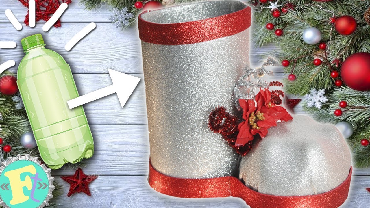 🎄Dulcero/bolo de BOTA Navideña Reciclaje-PET-floritere