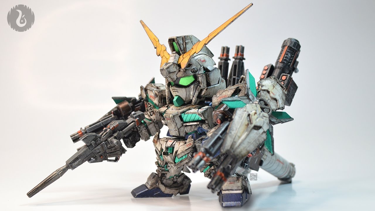 SD RX-0 Full Armor Unicorn Gundam | Customize Painting Weathering [0094]