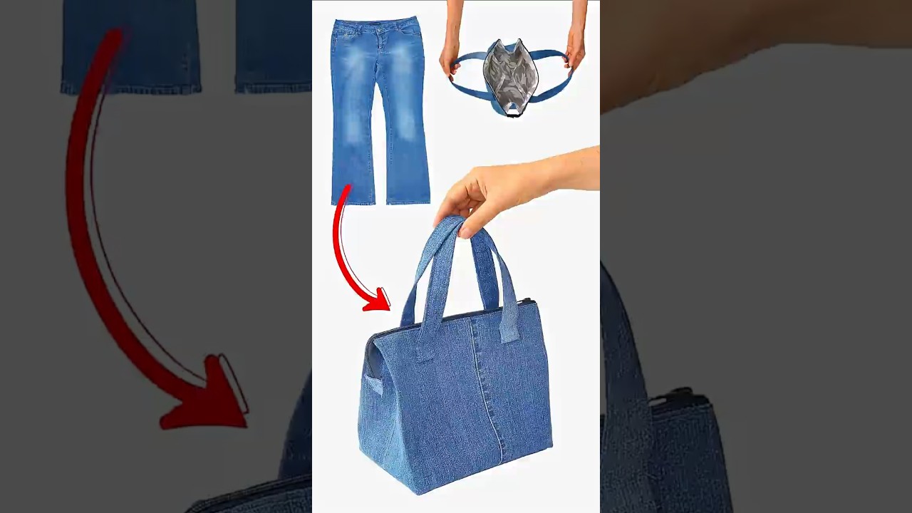 DIY Tote Bag from old Jeans 🪡 🧵✂️ 👜✌️