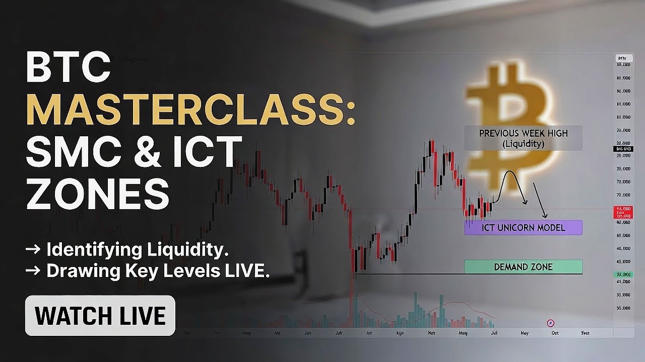 BTC LIVE: The Big TRAP! ⚠️ Drawing SMC & ICT Zones (Smart Money Entries)