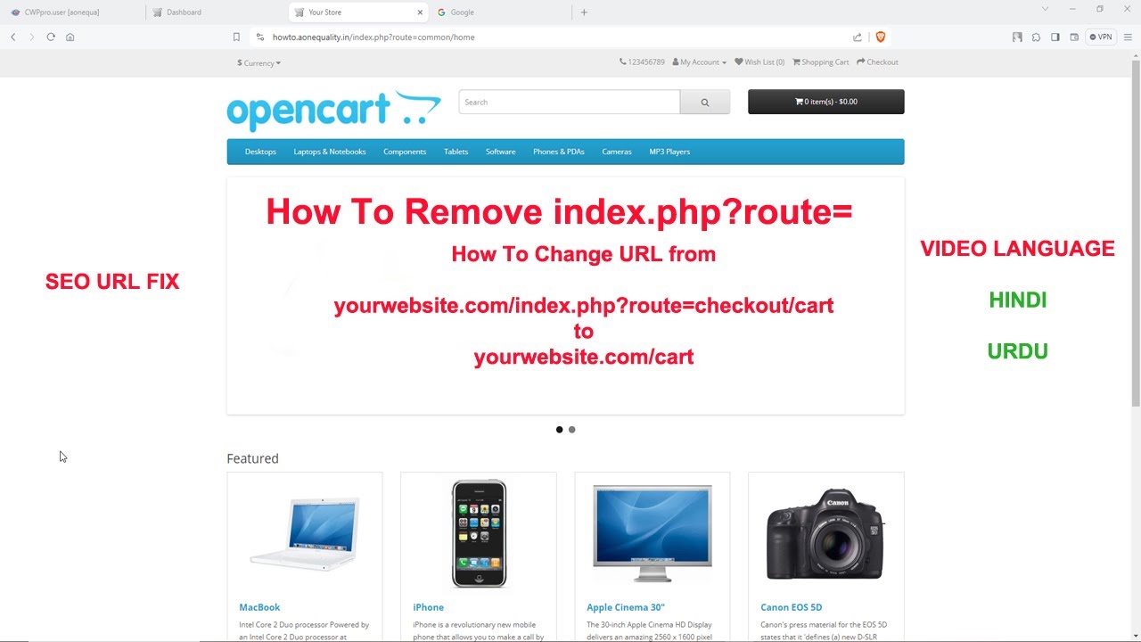 How To Fix OpenCart URL | OpenCart SEO URLs full tutorial | Remove index.php?route= from URL