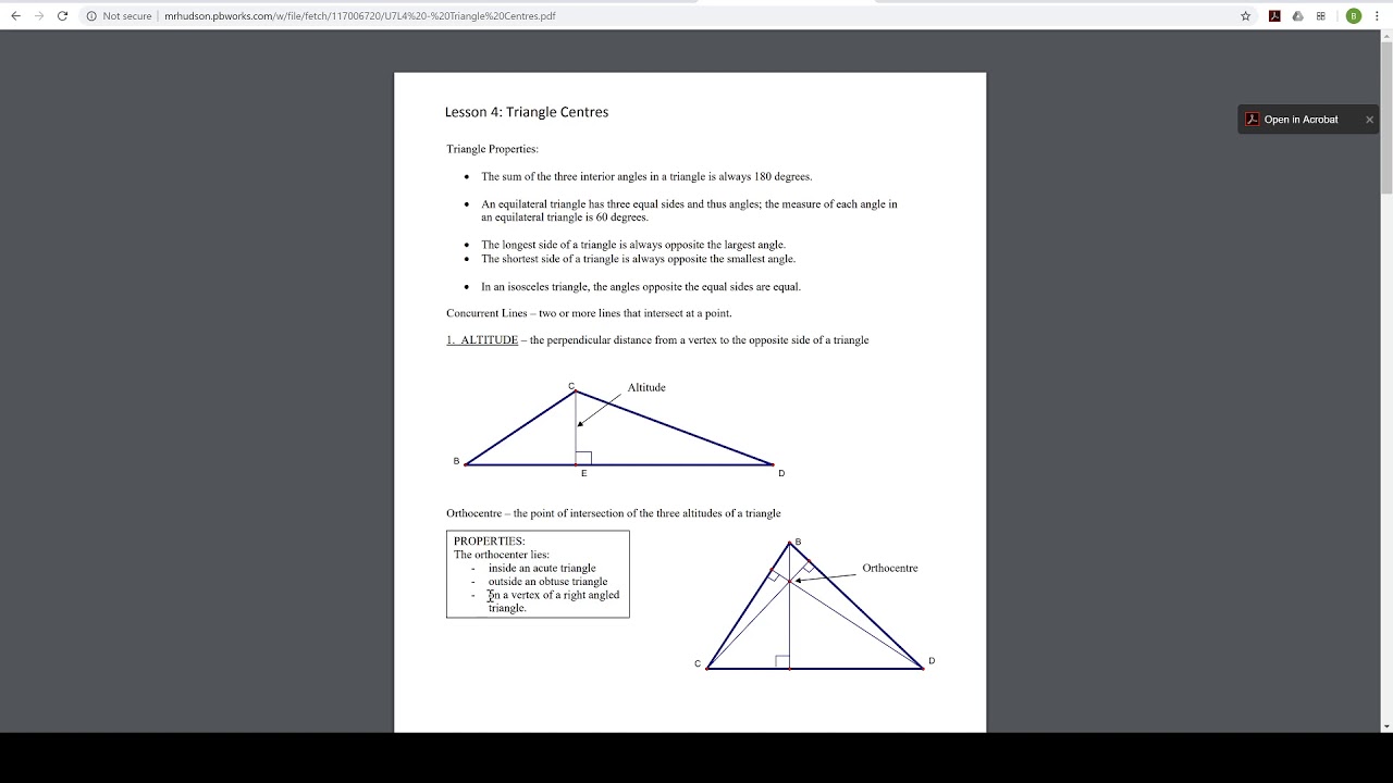 U7L4   Triangle Centres