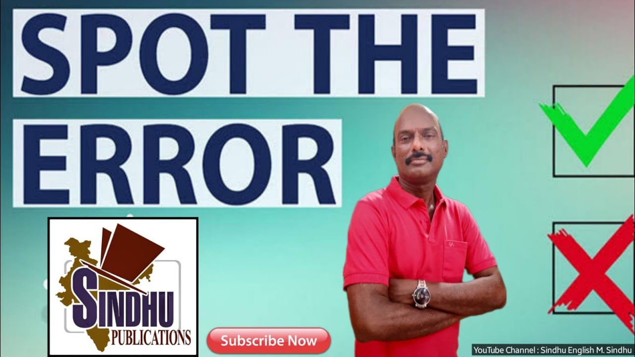 Error Spotting / Detecting Error /English Grammar IAS / UPSC/TNPSC /TNTET /CTET