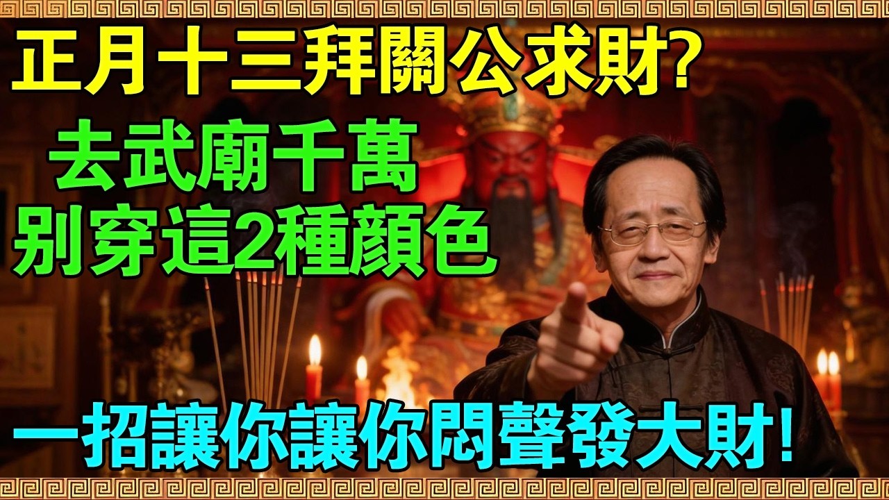 正月十三拜關公求財？明天去武廟千萬別穿這2種顏色！倪師教你“以土化火”的吸財風水局！學會“培土生金”，今年讓你悶聲發大財！#倪海廈 #倪師 #倪師國學智慧 #正月十三 #拜關公 #武財神 #關聖帝君