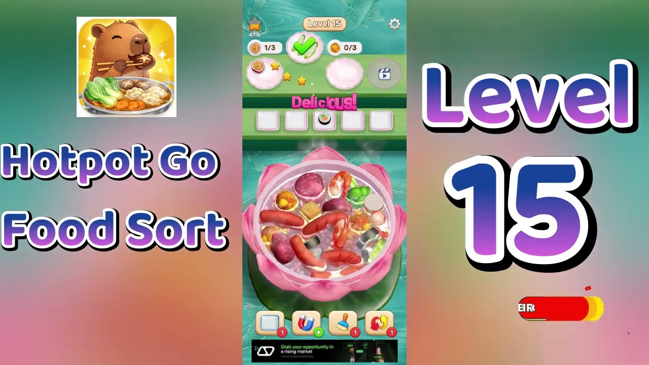 Hotpot Go Food Sort Level 15  Walkthrough 🍲🧩 | Food Sorting Puzzle Solution | Go Answer