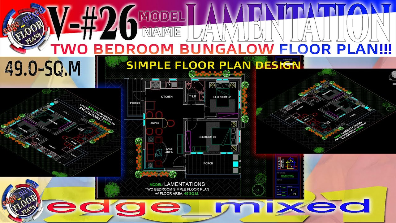 LAMENTATION - Two Bedrooms Simple Floorplan-Small House plan