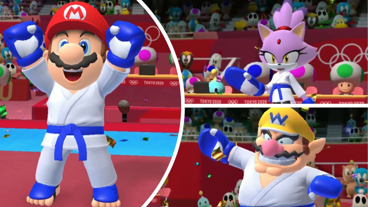 Mario & Sonic At The Olympic Games Tokyo 2020 Event Karate Kumite -Mario Waluigi Wario Metal Sonic